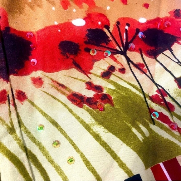 NYC Design Company Beautiful Autumn Colors Graphic Print Skirt 10P Beautiful - Picture 6 of 14